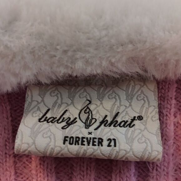 Baby Phat x Forever 21 Fuzzy Cardigan Sweater Barbiecore - Picture 7 of 10
